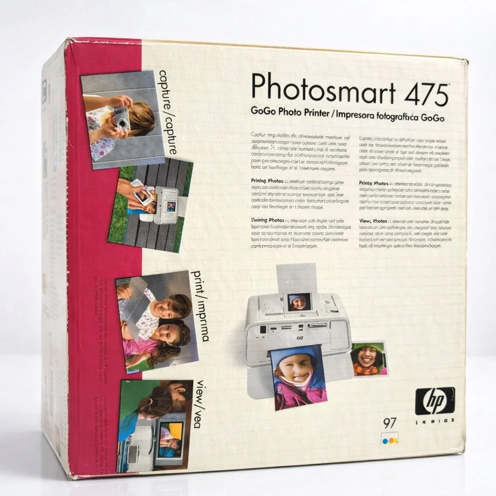 HP Photosmart 475 GoGo Photo Printer - Red and White